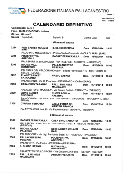 calendario definitivo 2014-2015 Campionato Nazionale serie B