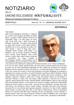 NOTIZIARIO - Unione Bolognese Naturalisti