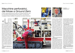 Macchine perforatrici, dal Mose a Ground Zero