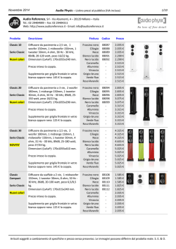 Novembre 2014 Audio Physic &ndash; Listino prezzi al