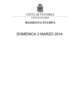DOMENICA 2 MARZO 2014