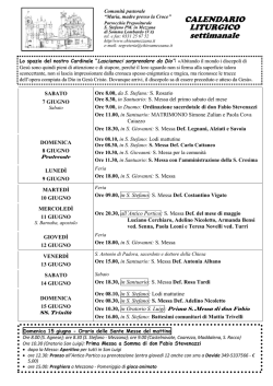 8 giugno 2014 - Comunit&agrave; Pastorale Maria Madre presso la Croce