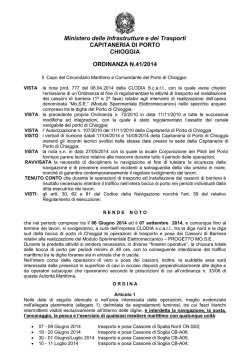 ordinanza nr. 41/2014 - Il porto di Chioggia
