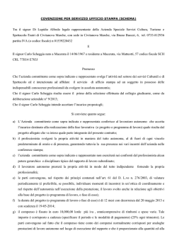 convenzione per servizio addetto stampa