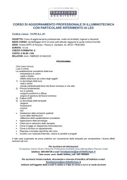 Corso di Illuminotecnica con particolare riferimento ai LED