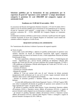 selezione pubblica, per titoli e colloquio, per la formazione di