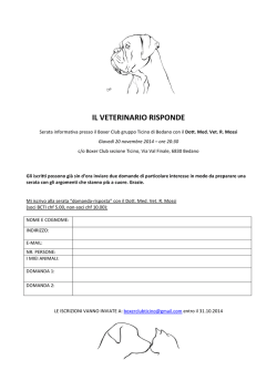 IL VETERINARIO RISPONDE - Boxer Club Svizzero Gruppo Ticino