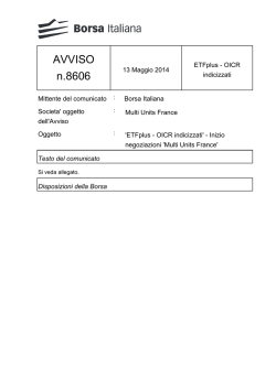 AVVISO n.8606 - Borsa Italiana