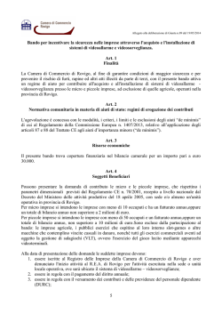 Bando Videosorveglianza - Camera di Commercio di Rovigo