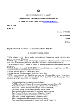 Decreto - Liceo Artistico Statale Fabrizio De Andr&egrave;