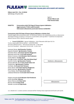 19-2014J - Convocazioni Stage di Pasqua - Crediti