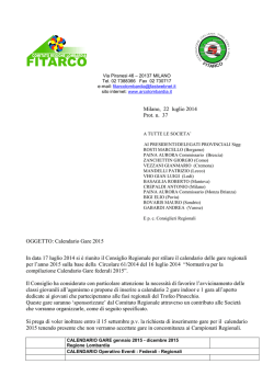 Calendario gare 2015 - FITArco, Comitato Regionale Lombardia