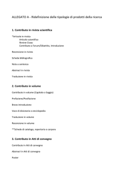 ALLEGATO A - Ridefinizione delle tipologie di prodotti della