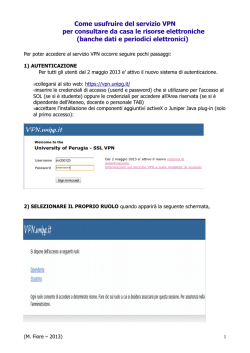 Come usufruire del servizio VPN per consultare
