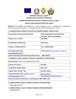 Bando - Regione Calabria