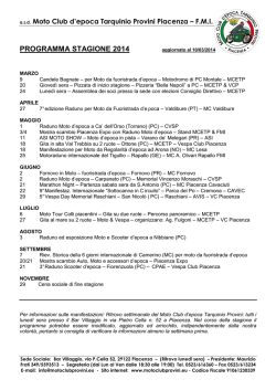 Programma manifestazioni 2014
