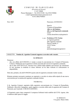 nomina dr. Agostino Carmeni reggente a scavalco