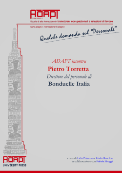 A colloquio con Torretta, Direttore del personale