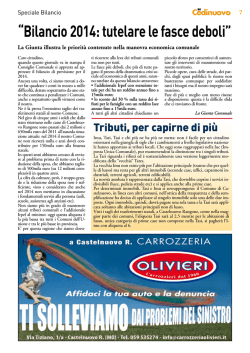 Speciale Bilancio 2014 - Comune di Castelnuovo Rangone