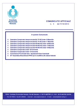 COMUNICATO UFFICIALE - Risultati e Classifiche