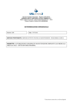 determinazione dirigenziale oggetto: autorizzione subappalto