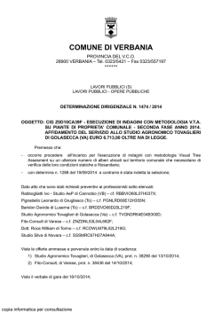 esecuzione di indagini con metodologia v.t.a. su piante di proprieta