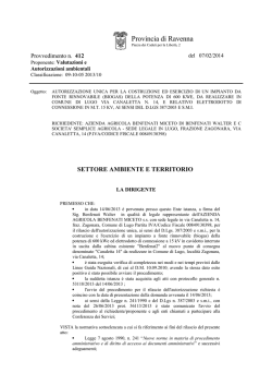Az. Agr. BENFENATI MICETO - Provvedimento n. 412 del 07-02-2014