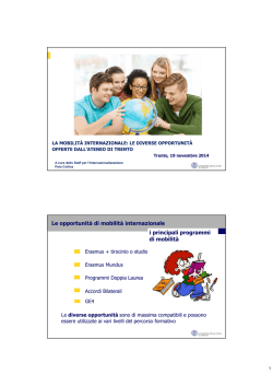 Opportunit&agrave; mobilit&agrave; internazionale Polo Collina 19 novembre 2014