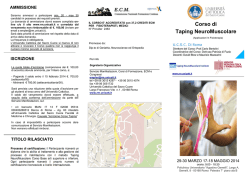 Corso di Taping NeuroMuscolare - Universit&agrave; Cattolica del Sacro