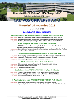 CAMPUS universit&agrave; 2014 - Liceo Artistico Preziosissimo Sangue
