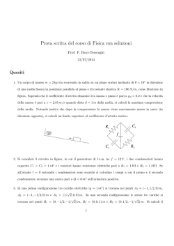 Esercizi con soluzioni dello scritto del 21/7/2014