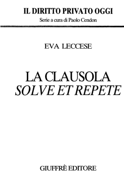 LA CLAUSOLA SOLVE ETREPETE