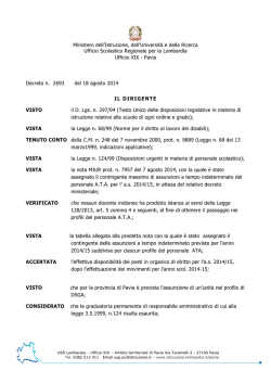 decreto contingente nomine - Ufficio scolastico regionale per la