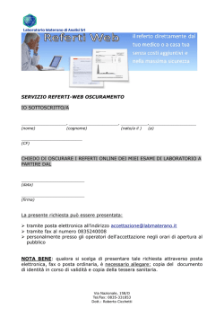 Modulo di oscuramento servizio referti web
