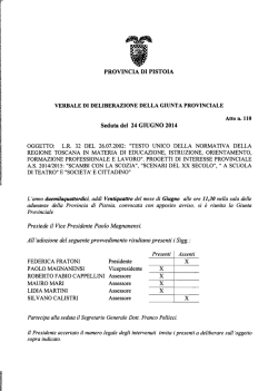 PROVINCIA DI PISTOIA Seduta del 24 GIUGNO 2014
