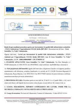 Bando di gara - Liceo Scientifico Volta