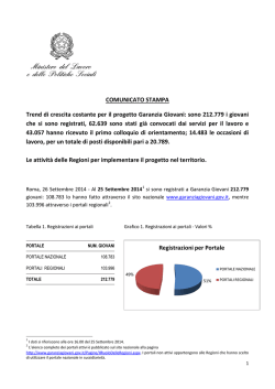 Comunicato stampa del 26 settembre 2014