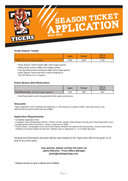 Season Tickets - Tigers Hockey UK