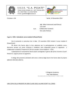 ECDL CALENDARIO CORSO MODULO 6 POWERPOINT