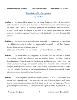 Esercizi sulla Cinematica