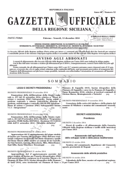 GAZZETTA UFFICIALE DELLA REGIONE SICILIANA &ndash; PARTE I n