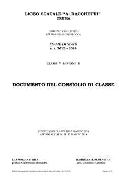 documento del consiglio di classe