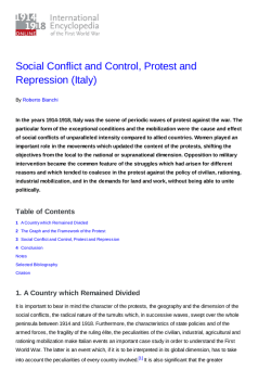Social Conflict and Control, Protest and Repression (Italy) | 1914