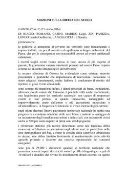 Dissesto idrogeologico, le mozioni presentate al Senato