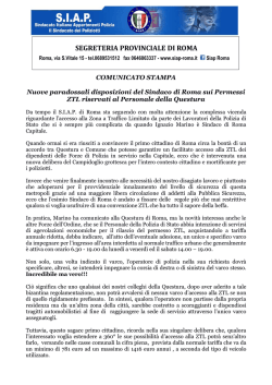 SEGRETERIA PROVINCIALE DI ROMA
