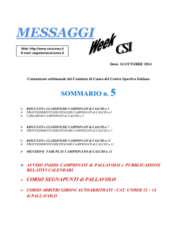 MessaggiWeek n,5 del 14.10.14