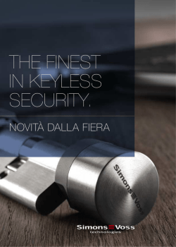 Catalogo novit&agrave; fiera - SimonsVoss technologies