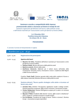 Programma - Ministero del Lavoro e delle Politiche Sociali