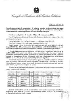 Delibera n. 1192 /2014 /IV - Consiglio di Presidenza della Giustizia