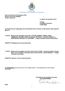 Convocazione C.C. 06.10.2014 Ore 17.30